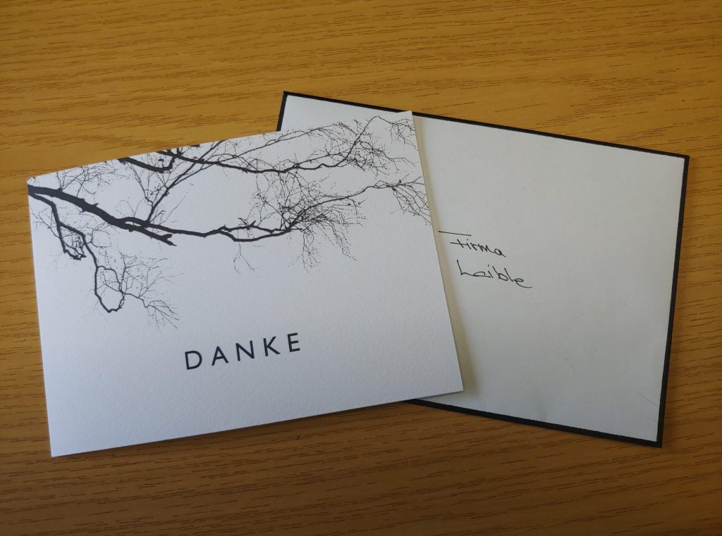dankeskarte von angehörigen